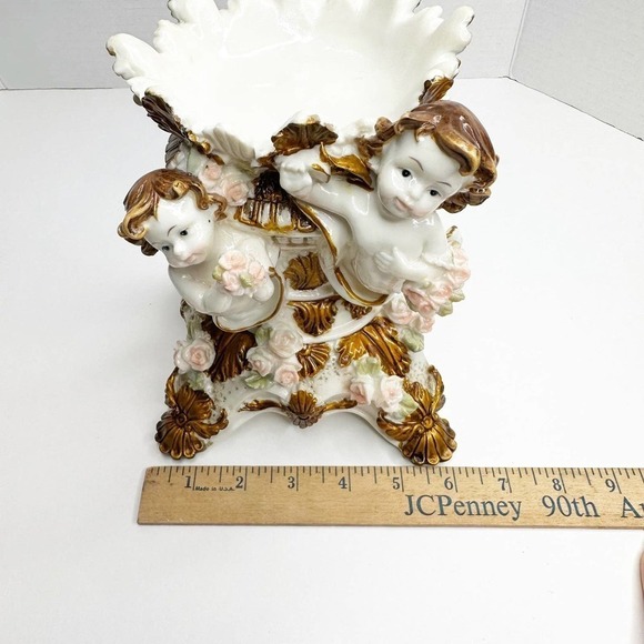 Collectible CHERUB Candle Holder Centerpiece Angel Renaissance victorian decor - Picture 6 of 10